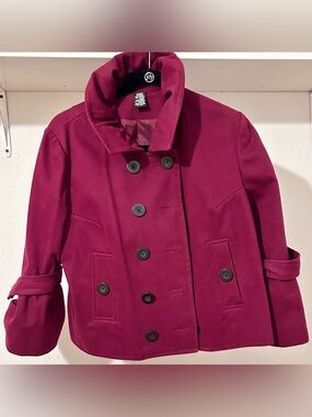 Mixit Plum Double-Breasted Peacoat